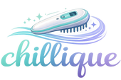 Logo of 'chilllique' with a hairbrush design on a white background